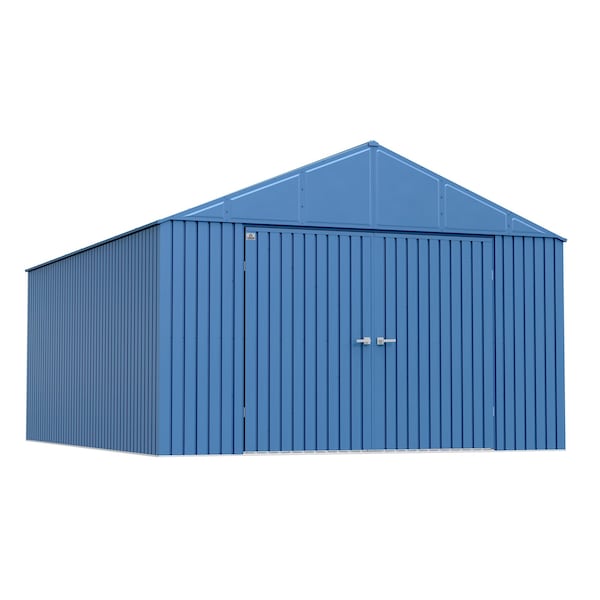 Elite Galvalume Steel Premium Shed Storage Shed, 12 ft x 16 ft, Blue Grey